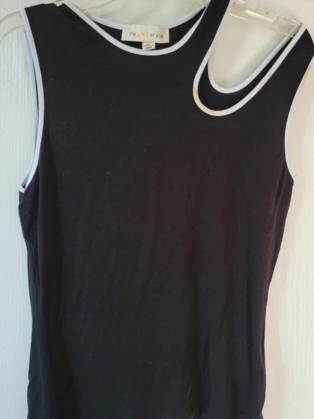 Black Tank Top with White Trim - Women's